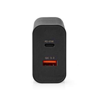 Oplader | Snellaad functie | 2.0 / 2.25 / 3.25 A | Outputs: 2 | USB-A / USB-C | 65 W | Automatische Voltage Selectie Oplader | Snellaad functie | 2.0 / 2.25 / 3.25 A | Outputs: 2 | USB-A / USB-C | 65 W | Automatische Voltage Selectie