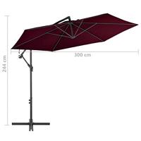 VidaXL Zweefparasol met aluminium paal 300 cm bordeauxrood - thumbnail