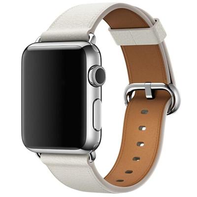Klassieke knop lederen polsband horlogeband voor Apple Watch serie 3 & 2 & 1 38mm (wit) Klassieke knop lederen polsband horlogeband voor Apple Watch serie 3 & 2 & 1 38mm (wit)