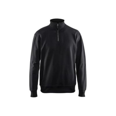 Blåkläder Sweatshirt met halve rits 33691158 | Zwart | Maat S - 7330509466469