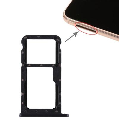SIM-kaarthouder + SIM-kaarthouder / Micro SD-kaart voor Huawei P20 Lite / Nova 3e (zwart)