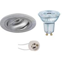 LED Spot Set - OSRAM Parathom PAR16 930 36D - Pragmi Alpin Pro - GU10 Fitting - Dimbaar - Inbouw Rond - Mat Zilver - - thumbnail