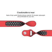 Fitbit Versa 1 / 2 & Lite sportbandje - Maat: Small - Rood + Zwart - thumbnail