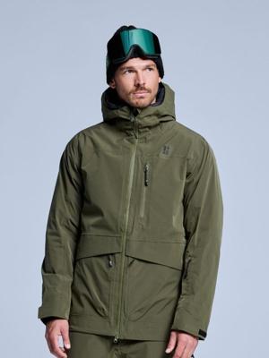 Poederbaas Ski-jas Heren Freeride 3L Hardshell Olive Green-S Poederbaas Ski-jas Heren Freeride 3L Hardshell Olive Green-S