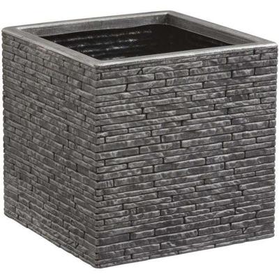 Bloempot Strata Raad van bestuur 39 x 38 x 40 cm Grijs Plastic Vierkant