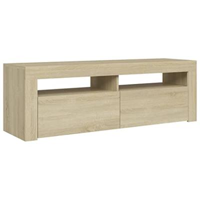 Tv-meubel met LED-verlichting 120x35x40 cm sonoma eikenkleurig