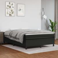 Boxspring met matras kunstleer zwart 140x190 cm - thumbnail