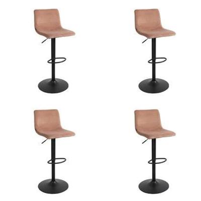 Bronx71 Velvet barkruk Frenkie roze 59-76 cm - Barkrukken set van 4