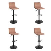 Bronx71 Velvet barkruk Frenkie roze 59-76 cm - Barkrukken set van 4 - thumbnail