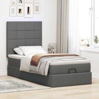 Ottoman bed met matras 80x200cm stof donkergrijs - thumbnail