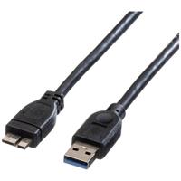 ROLINE USB 3.2 Gen 1 kabel, type A M - Micro A M, zwart, 2 m - thumbnail