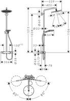 Hansgrohe Doucheset Croma Select S 280 met Thermostaat 1 Jet en Raindance Handdouche Geborsteld Brons - thumbnail