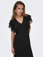Only Onlasta Life S/s Frill Ankel Dress Wvn Zomerjurkjes 4792879 Black - thumbnail