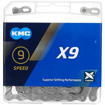 KMC x9 grey fietsketting, 114 schakels, 9-speed, grijs - thumbnail