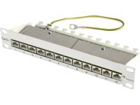 TELEGÄRTNER J02022A0057 Patch Panel Cat.6A (diep) 1HE 12x RJ45 lichtgrijs - thumbnail