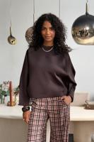 Djoeke scuba sweater - espresso - 13292 - thumbnail