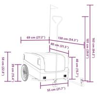 Fietstrailer 45 kg ijzer zwart en geel - thumbnail