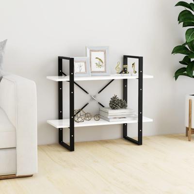 VidaXL Boekenkast met 2 schappen 80x30x70 cm spaanplaat wit VidaXL Boekenkast met 2 schappen 80x30x70 cm spaanplaat wit