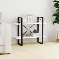 VidaXL Boekenkast met 2 schappen 80x30x70 cm spaanplaat wit - thumbnail