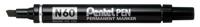 Pentel merkstift pen - afgeschuind N60A - zwart - Q631351 - thumbnail