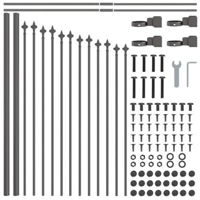 Tuinhek 2 pcs Grijs 170 x 140 cm Gepoedercoat staal