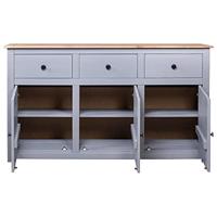 Dressoir Panama Range 135x40x80 cm massief grenenhout grijs - thumbnail