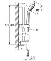 Grohe Euphoria glijstangset 60cm massage chroom - thumbnail