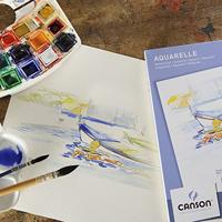 Aquarelpapier Canson Graduate Watercolour 20vel 250gr A3 natuurlijk wit - thumbnail