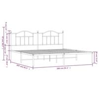 Bedframe met hoofdbord metaal wit 200x200 cm - thumbnail