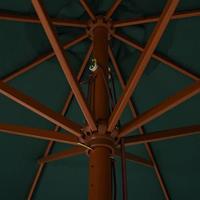 VidaXL Parasol met houten paal 330 cm groen - thumbnail