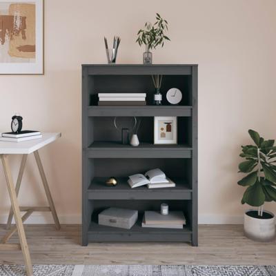 Boekenkast 80x35x126 cm massief grenenhout grijs Boekenkast 80x35x126 cm massief grenenhout grijs