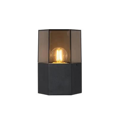 QAZQA Buiten wandlamp zwart met smoke glas zeshoek IP44 - Denmark