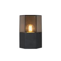 QAZQA Buiten wandlamp zwart met smoke glas zeshoek IP44 - Denmark - thumbnail