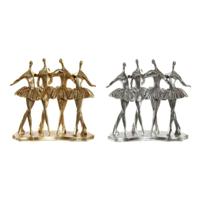 Decoratieve figuren DKD Home Decor Gouden Zilverkleurig Balletdanseres 33,5 x 14,5 x 32 cm (2 Stuks) - thumbnail