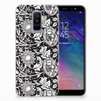 Samsung Galaxy A6 Plus (2018) TPU Case Black Flowers - thumbnail