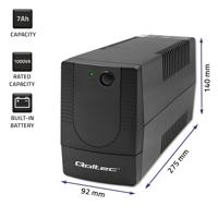 Qoltec 53774 UPS Line-interactive 1 kVA 600 W 1 AC-uitgang(en) - thumbnail