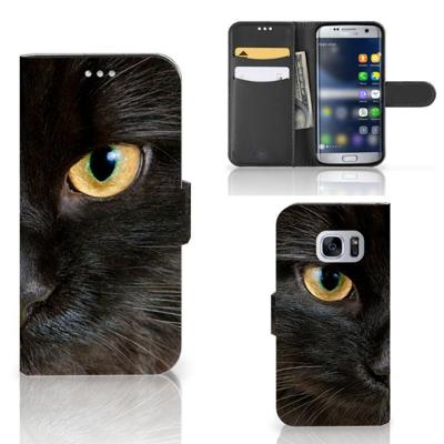 Samsung Galaxy S7 | Telefoonhoesje | Met pasjeshouder | Zwarte Kat Samsung Galaxy S7 | Telefoonhoesje | Met pasjeshouder | Zwarte Kat