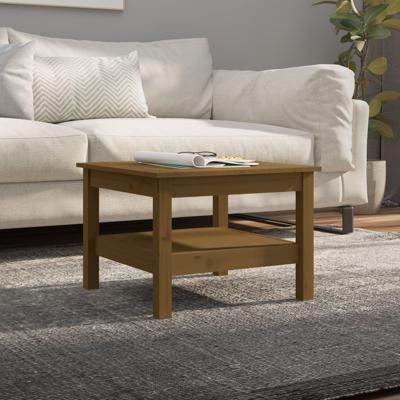 Salontafel 55x55x40 cm massief grenenhout honingbruin