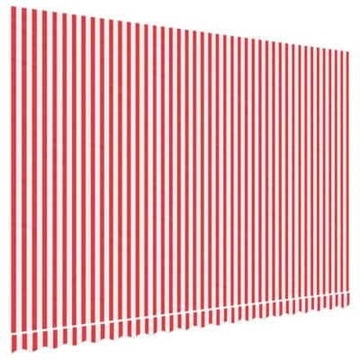 VidaXL Vervangingsdoek voor luifel gestreept 4,5x3 m rood en wit