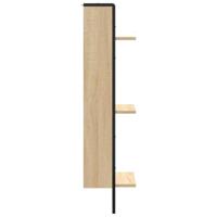 Wandrek 3-laags 30x25x100 cm bewerkt hout sonoma eikenkleurig - thumbnail