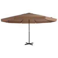 VidaXL Parasol met aluminium paal 500 cm taupe - thumbnail