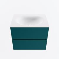 MONDIAZ VICA 60cm badmeubel onderkast Smag 2 lades. Wastafel MOON midden zonder kraangat, kleur Talc. - thumbnail