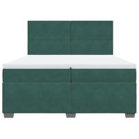 Boxspring met matras fluweel donkergroen 200x200 cm - thumbnail