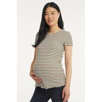 ONLY MATERNITY gestreept zwangerschapsshirt Emma wit/lichtblauw/bruin - thumbnail