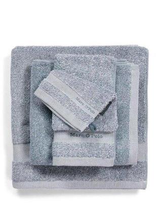 Marc O'Polo Marc O'Polo Melange Gastendoek Blue/Off White 30x50