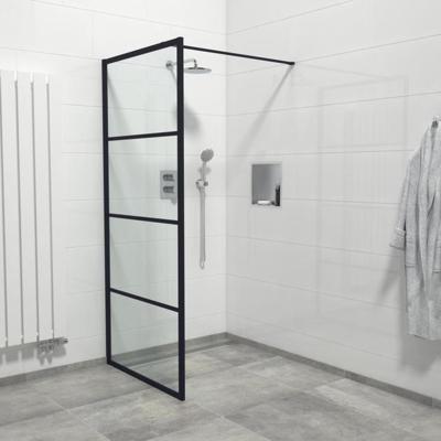 Marenza Bellini Inloopdouche - 90x200cm - frame lines buitenzijde - antikalk - mat zwart Lines -90 Marenza Bellini Inloopdouche - 90x200cm - frame lines buitenzijde - antikalk - mat zwart Lines -90