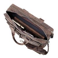 Juscha JU-48210 Laptop Aktetas Roberto Romano TORINO Bruin, Echt Leer 31x42x12cm - thumbnail