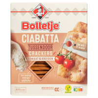 Bolletje Ciabatta Crackers Tomaat & Kruiden 8 x 2 Stuks 190 g bij Jumbo - thumbnail