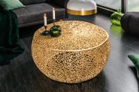 Filigraan design salontafel ABSTRACT LEAF 80cm goud handgemaakt - 40285 - thumbnail