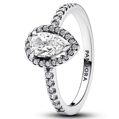 Pandora 192835C01 Ring Sparkling Pear Halo zilver-zirconia wit Pandora 192835C01 Ring Sparkling Pear Halo zilver-zirconia wit